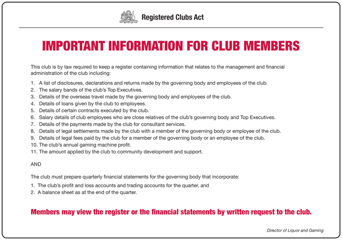Registered Clubs Act